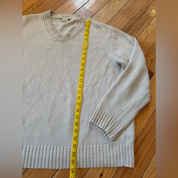 J Crew Pullover V-Neck Sweater Beige 59% Linen 41% Cotton Men’s Size Large - Picture 9 of 10
